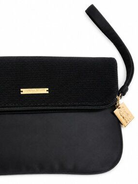 Giorgio Armani Makeup Clutch Cosmetic Bag Black/Gold Wristlet